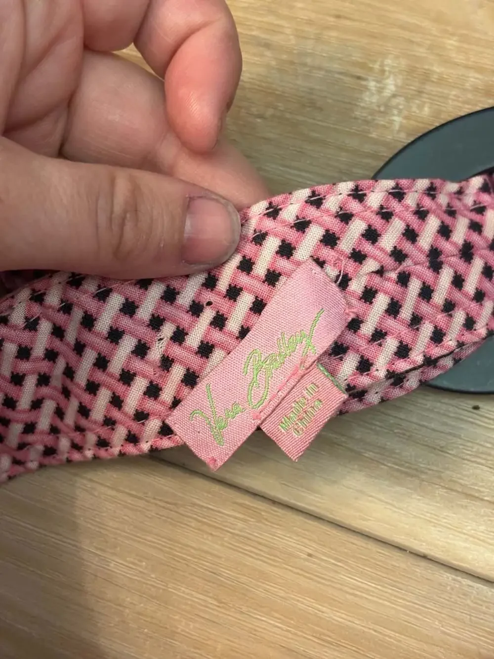 Vera Bradley Pink Elephant Paisley Lattice Design Reversible Fabric Belt with Wo